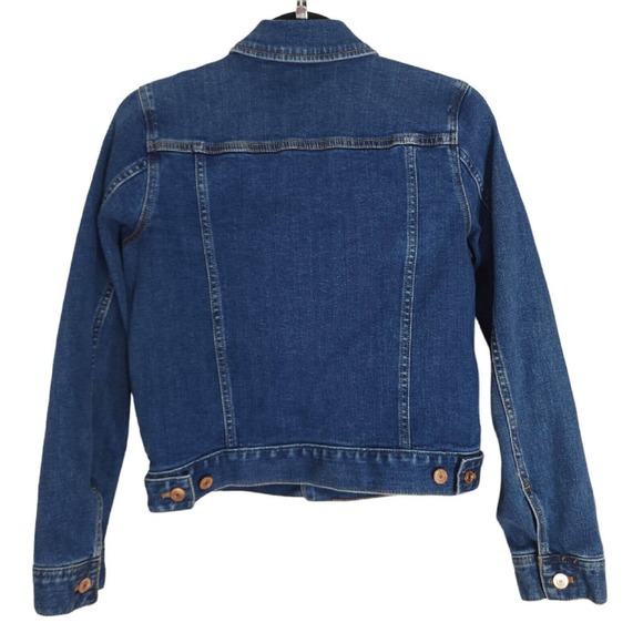 J Crew Mercantile Jean Jacket Womens Blue Denim Short Trucker Front Pockets S - Picture 2 of 11